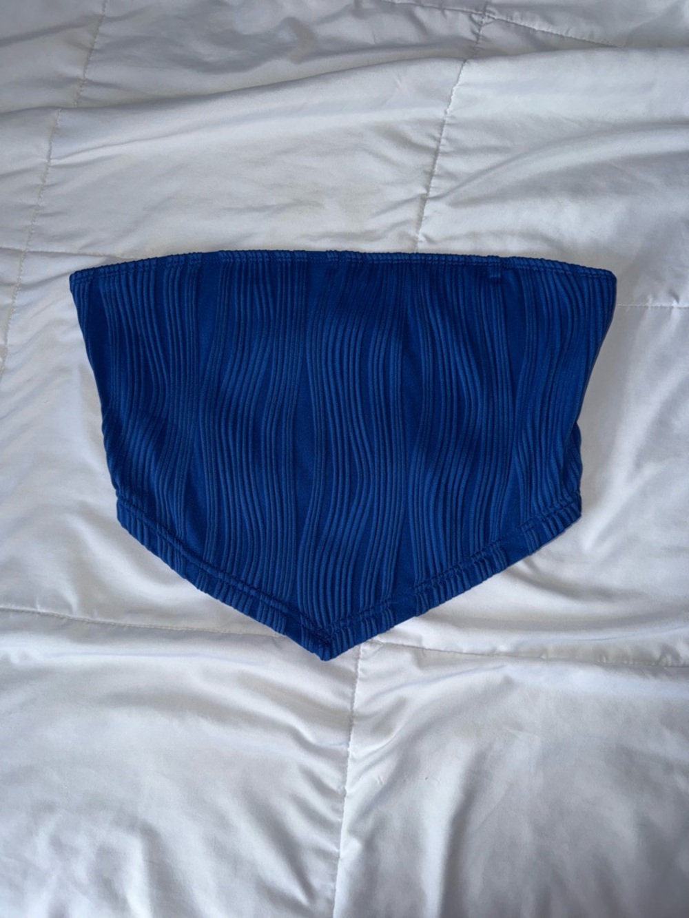 SHEIN Royal Blue Ribbed Bandeau Top